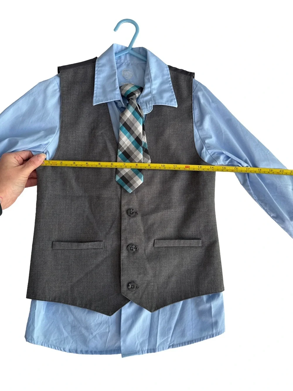 WONDER NATION Boy’s 10 Blue Gray Four-Piece Preppy Special Occasion Suit